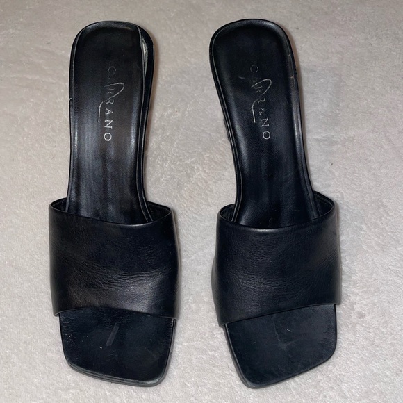 Vintage Square Toe Transparent 90’s Wedge Platform Sandal - Picture 3 of 9